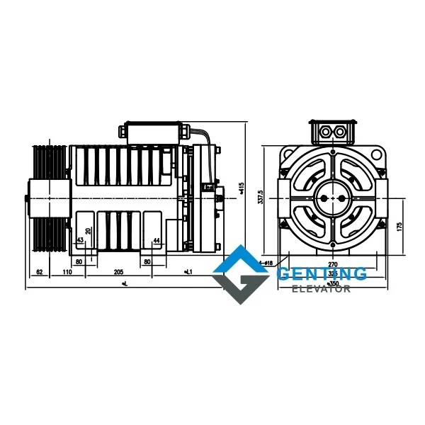 TORINDRIVE elevator traction machine ER1L drawing