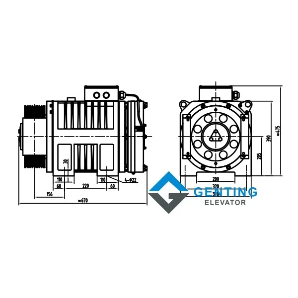 TORINDRIVE elevator traction machine ER2D drawing TORINDRIVE elevator traction machine ER2D drawing